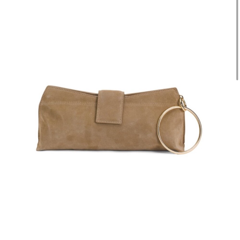 Divina Firenze Tan Suede Leather Clutch